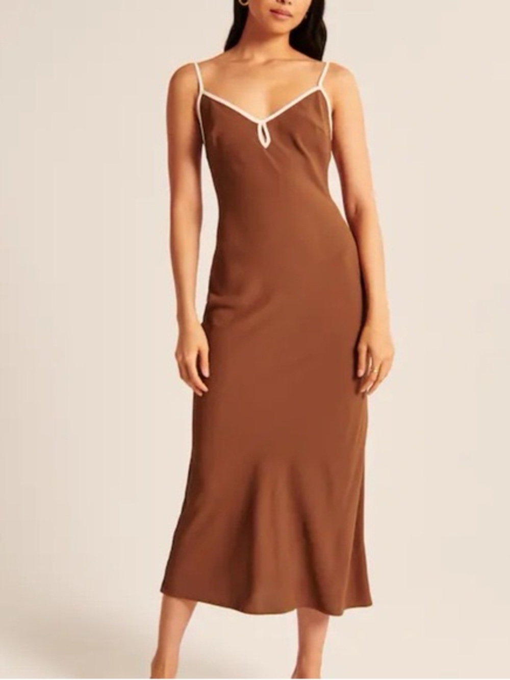 Abercrombie & Fitch Contrast Trim Slip Midi Dress XS